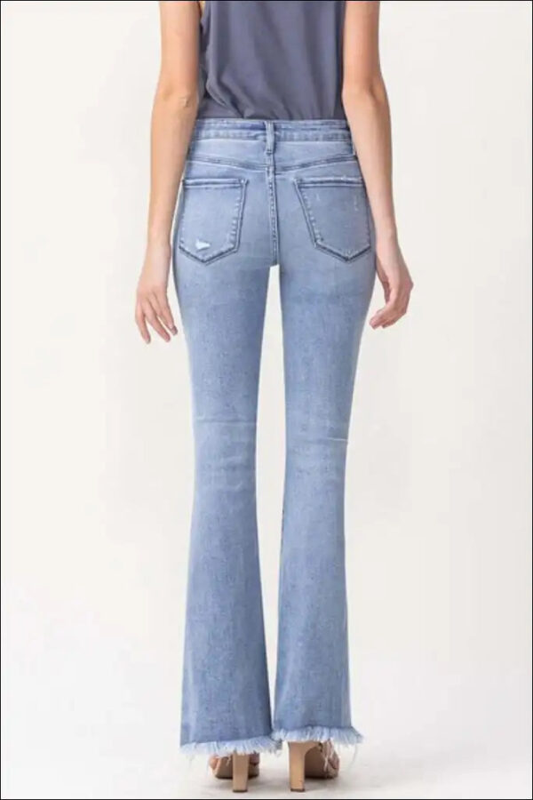 Full Size Evie High Rise Fray Flare Jeans e42 | Emf -
