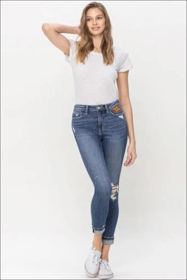 Full Size High Rise Cropped Skinny Jeans e26.0 | Emf - Faux